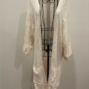 Lou & Grey Cream Open-Front Cardigan